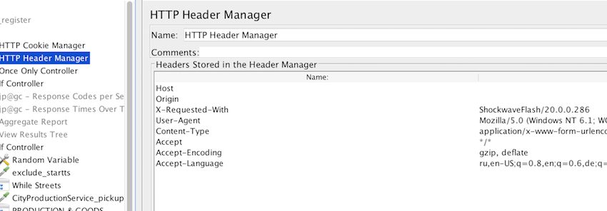 HTTP Header Manager